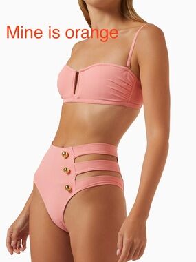 Alexandra Miro Bandeau Orange Cutout Side bikini
